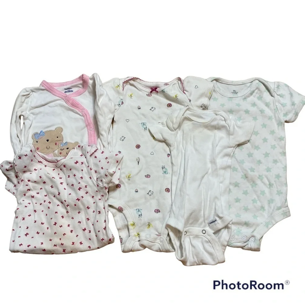 Baby Girl Various Size Bundle Onesie Sweater 0-3 mos 6 mos 9 mos 12 mos White